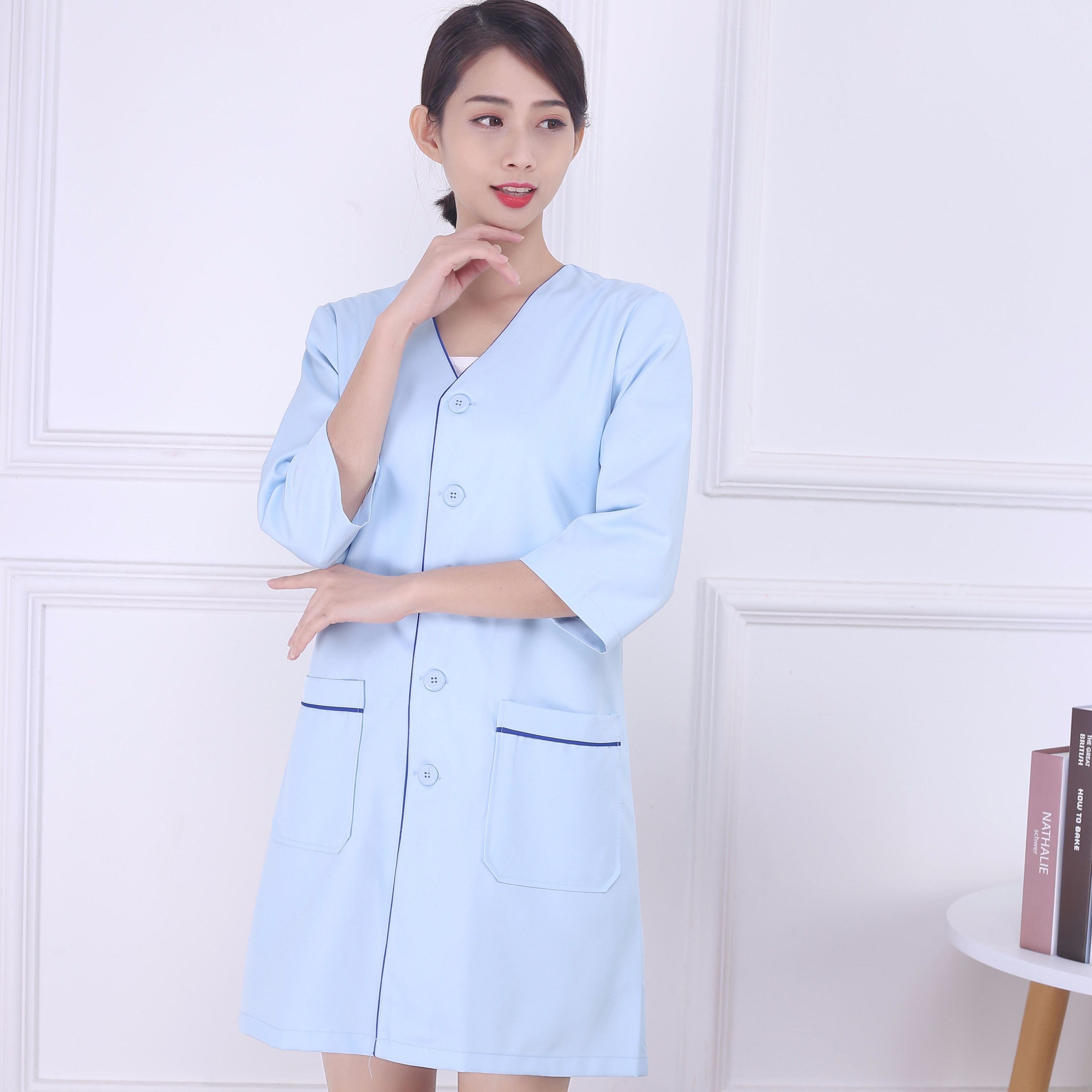 Black Beautician tops short be - Medical Lab Logo ulasan dan harga