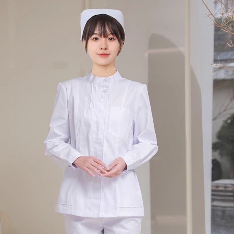 Pink Long Sleeve Nurse Uniform - Medical Lab Logo ulasan dan harga