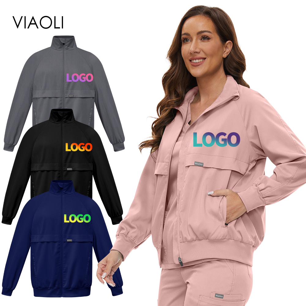 Custom Logo Long Sleeve Jacket - Medical Lab Logo ulasan dan harga