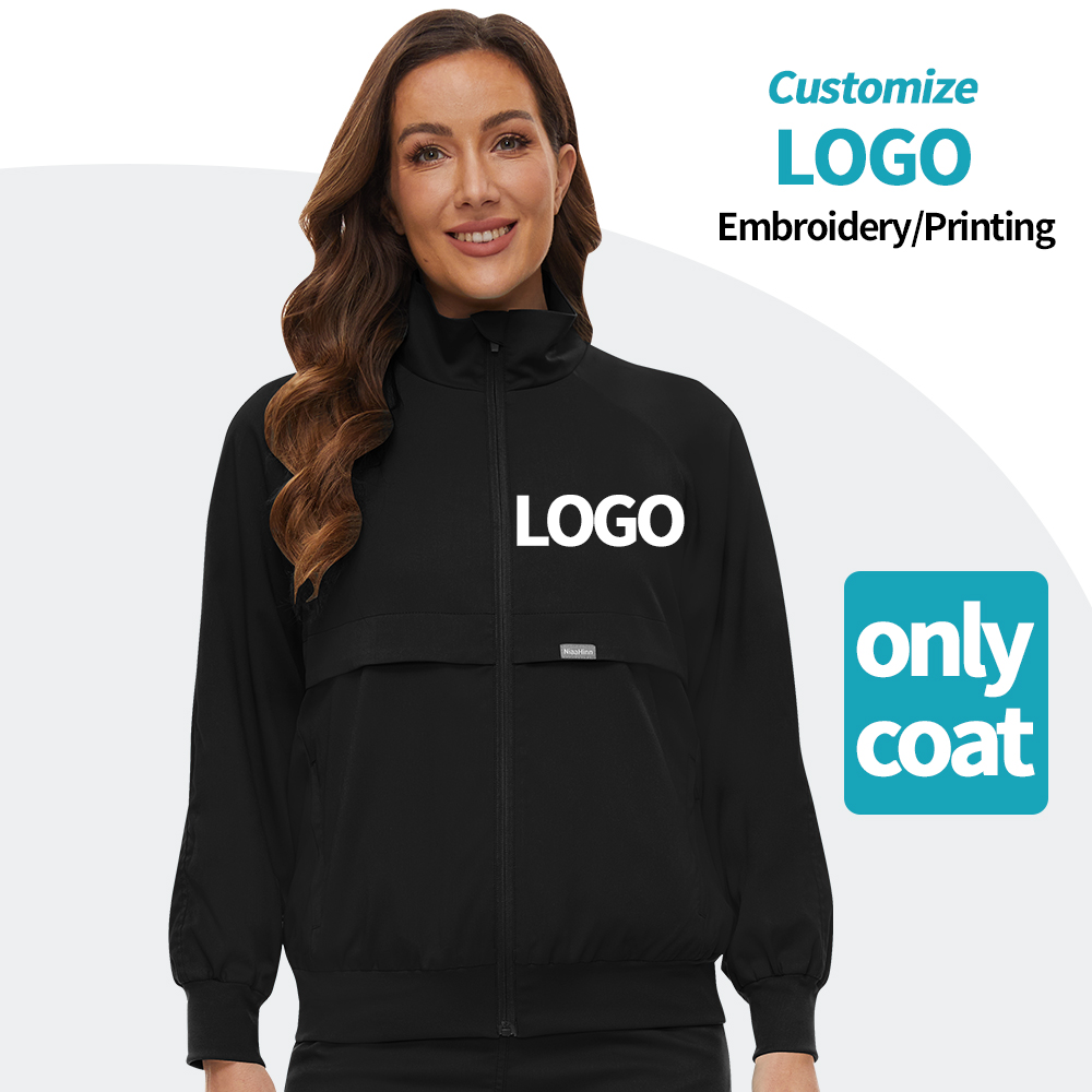 Custom Logo Long Sleeve Jacket - Medical Lab Logo ulasan dan harga