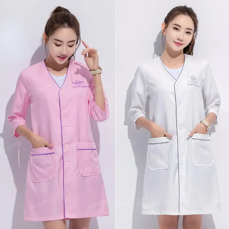 Black short beauty uniform dre - Medical Lab Logo ulasan dan harga