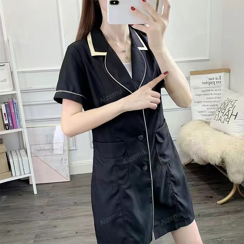 Black Beauty Salon uniform sho - Medical Lab Logo ulasan dan harga