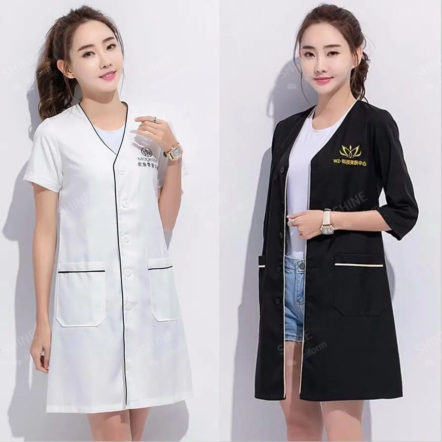 beauty uniform beautician Cust - Medical Lab Logo ulasan dan harga
